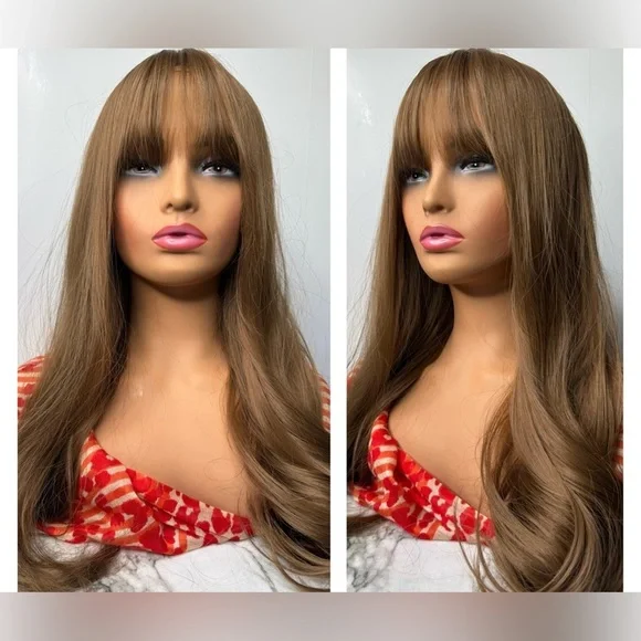 Dark Blonde Wavy Loose Long Hair Wig - Picture 1 of 9
